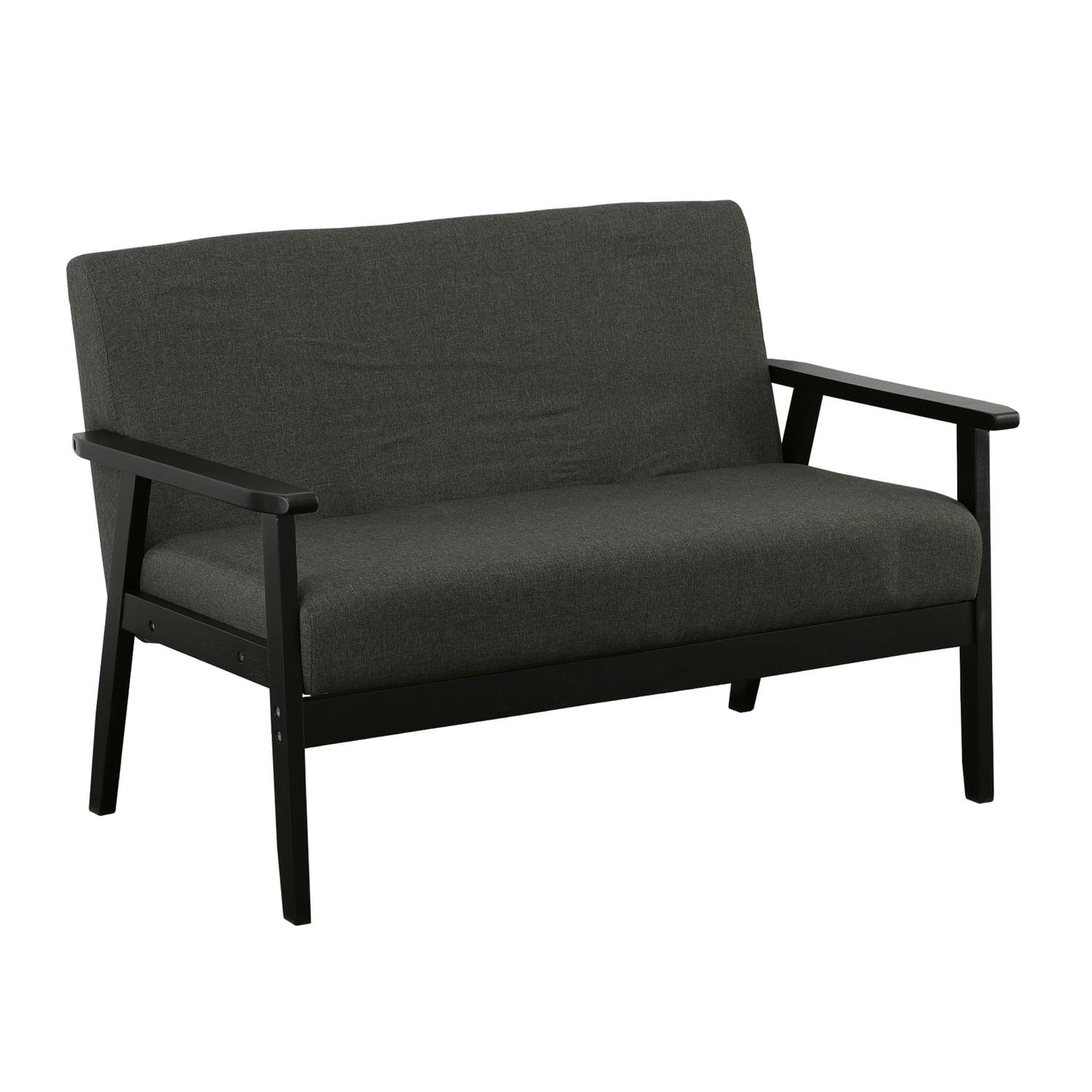 Benjara BM286582 45 in. Gala Modern Loveseat Bench, Grey & Jet Black