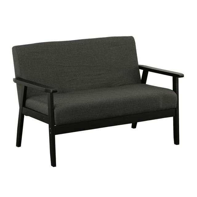 Benjara BM286582 45 in. Gala Modern Loveseat Bench, Grey & Jet Black