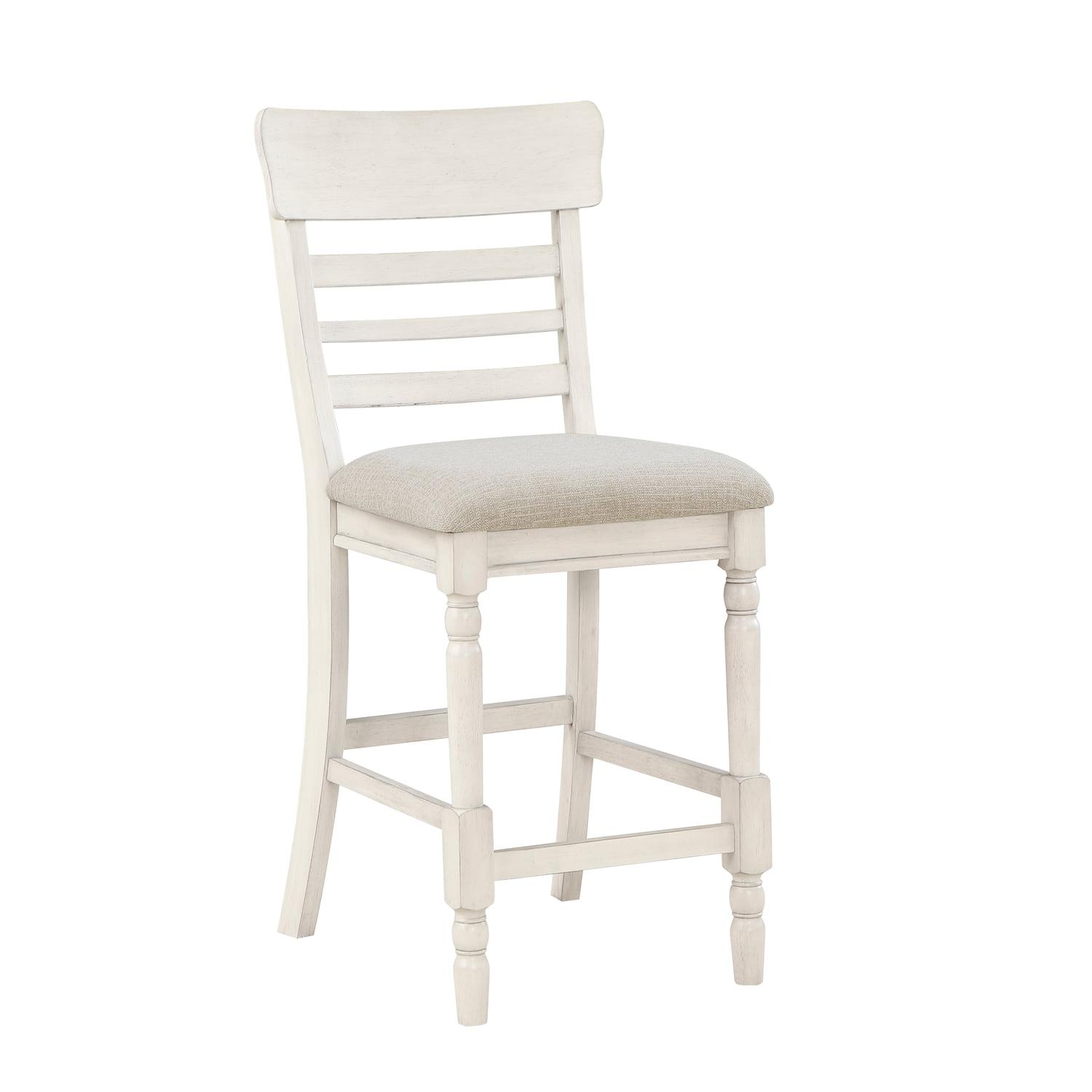 23 in. Tim Counter Height Chair with Polyester Upholstery - Wood - Gray & Black