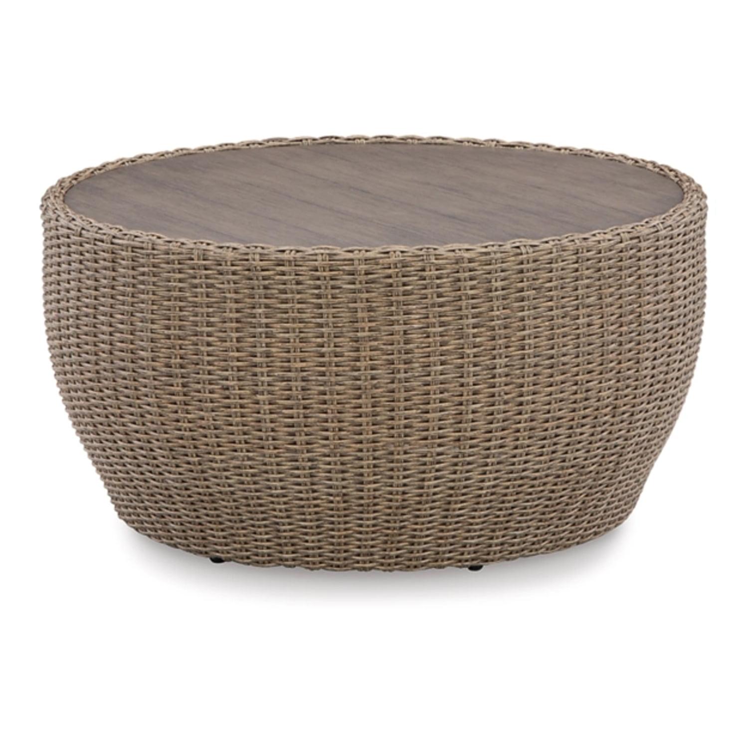 Signature Design by Ashley Casual Danson Outdoor Coffee Table  Beige
