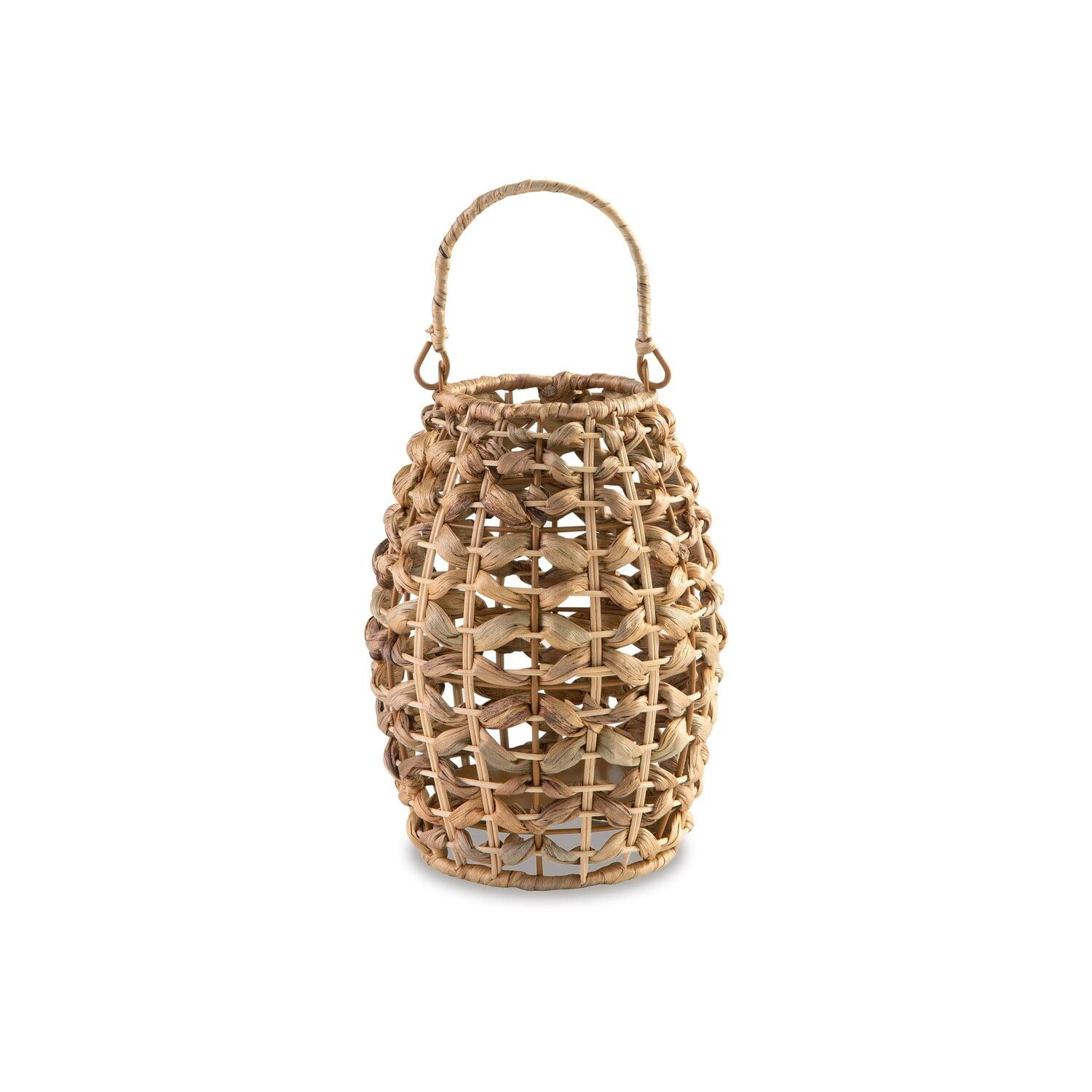 Enna Lantern, Bohemian Style, Candle Stand, Brown Rattan Woven
