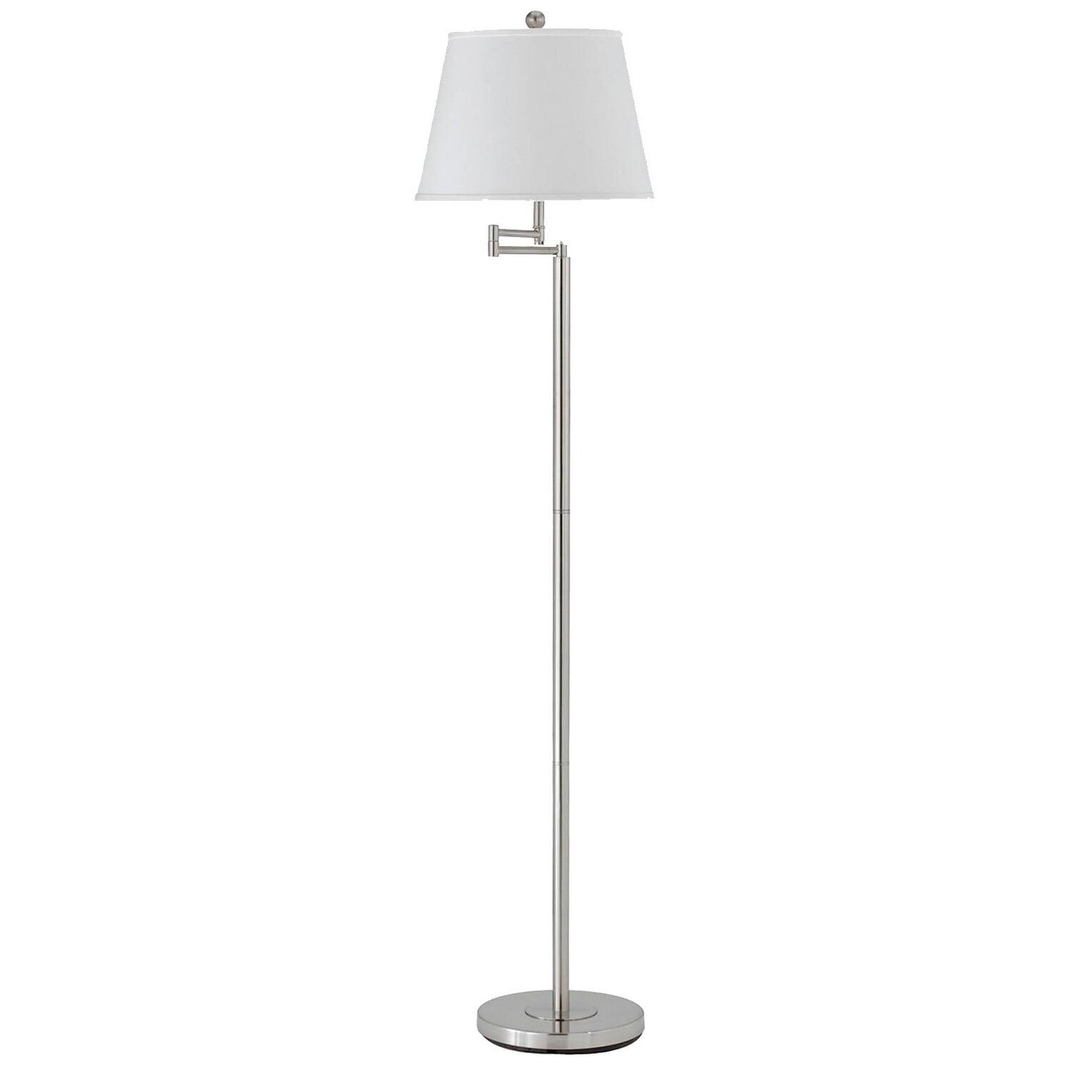 60" Silver Adjustable Metal Floor Lamp with 3-Way Switch