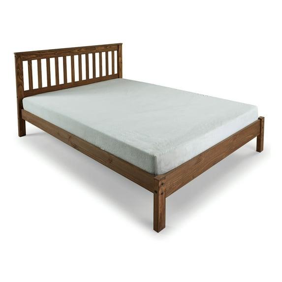 Benjara Octa Bed, Plank Style, Rustic, Brazilian Pine Wood, Mahogany | Wayfair