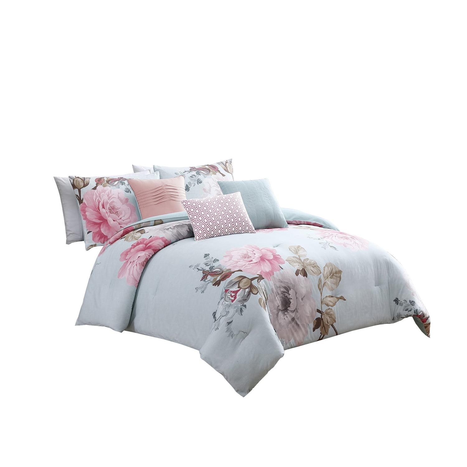 Benjara Cotton Blend 7 Piece Comforter Set