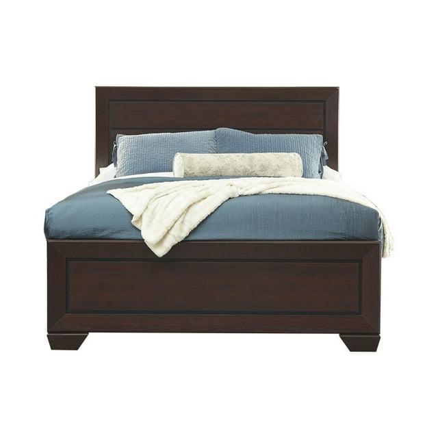Benjara Queen Wood Panel Bedswith Headboard and Footboard, Brown