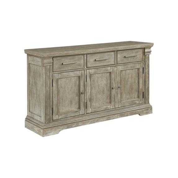 Benjara Ruth 60 Inch Sideboard Server Buffet, 3 Drawer, 3 Cabinet, Rustic Gray Wood