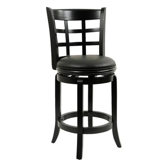 Benjara Swivel Solid Wood Counter Stool