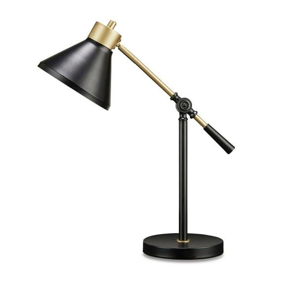Garville Metal Table Lamp Black/Gold - Signature Design by Ashley: Adjustable, UL Listed, Modern Decor