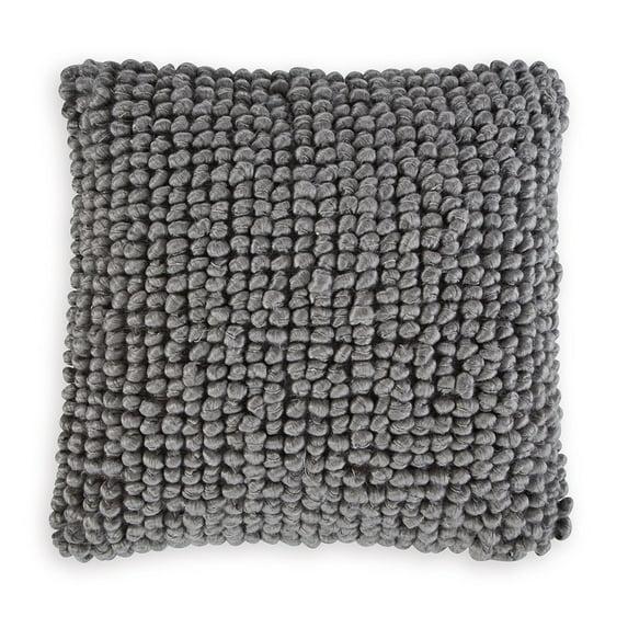 Benjara Throw Pillow Set Of 4, 19 Inch, Looped Design, Textured Gray Polyester (Set of 4)