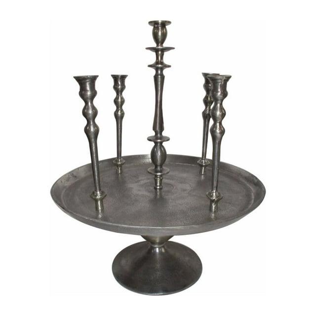 Benjara United Illuminator Aluminum Candle Holder