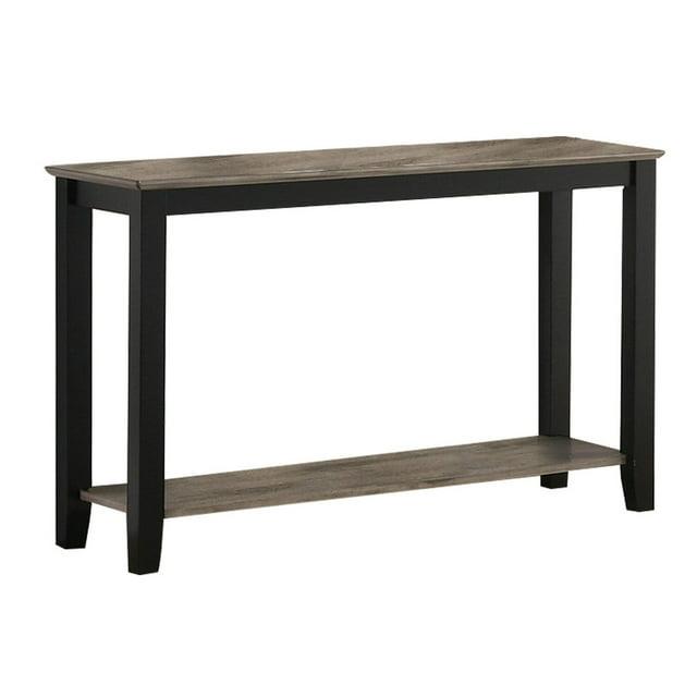 Benjara Wooden Console Table with One Open Shelf, Black and Gray