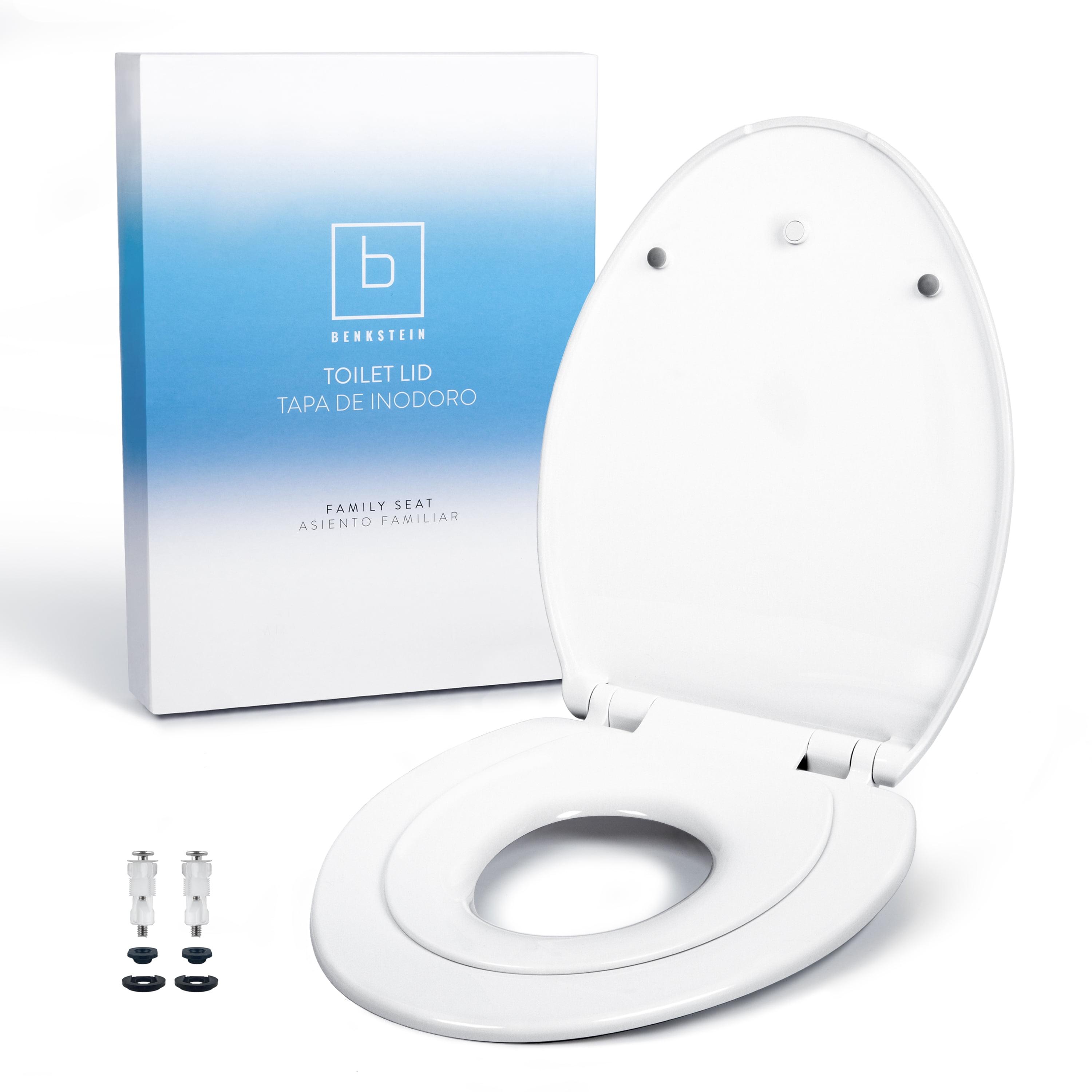 Benkstein White Elongated 2-in-1 Toddler Potty Training Toilet Seat