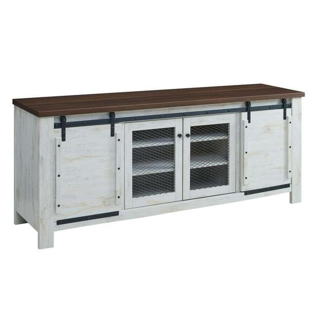 Modway Bennington 71 Rustic Sliding Door TV Stand White