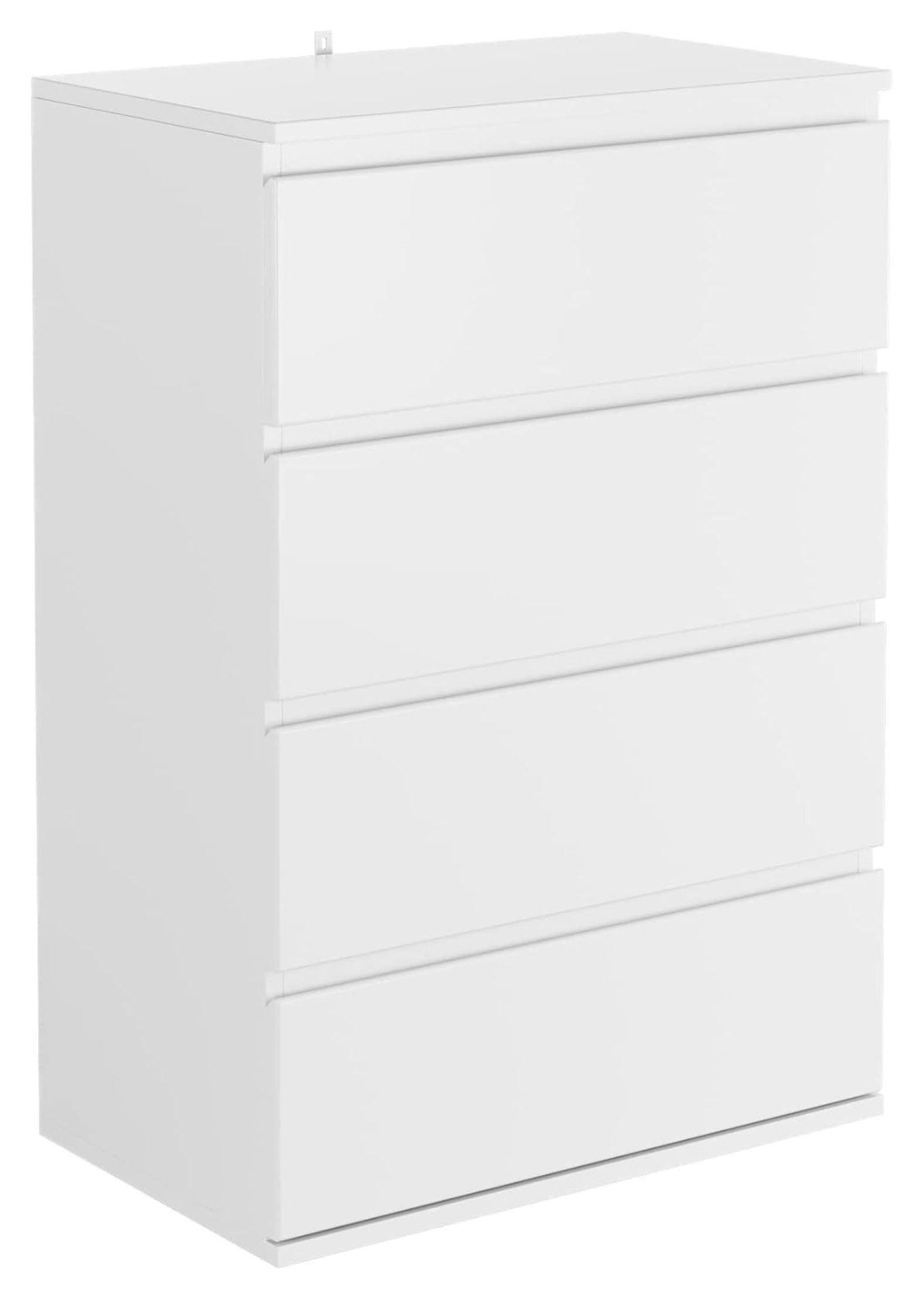 CodYinFI 4 Drawer Dresser, Modern Storage Chest of Drawers 23.6L x 15.7W x 31.5H in, Nightstand File Cabinet with 4 Drawers for Home Office, White