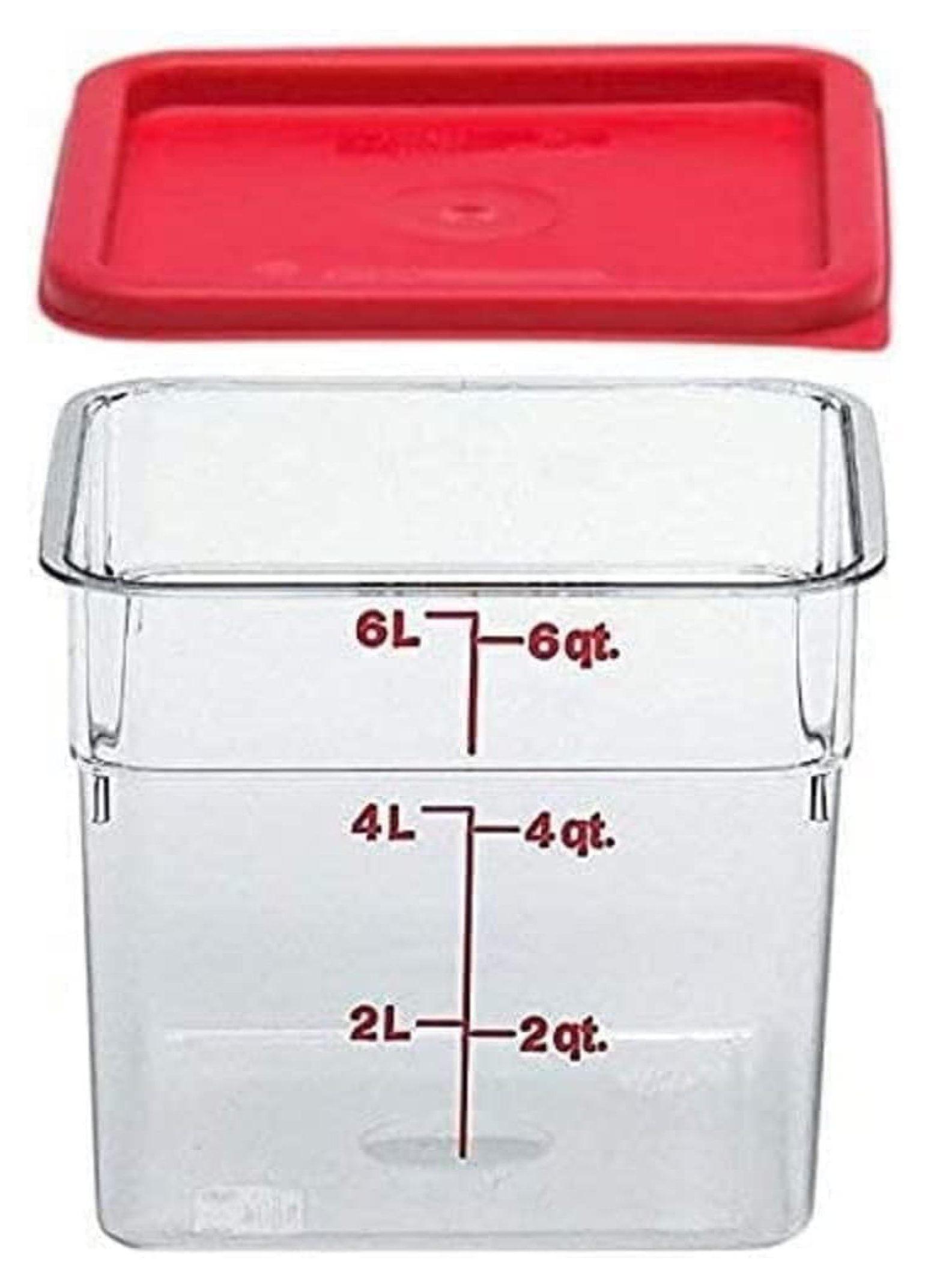 JepoIA 6SFSCW135 Camsquare Food Container, 6-Quart, Polycarbonate, Clear, NSF With Lid