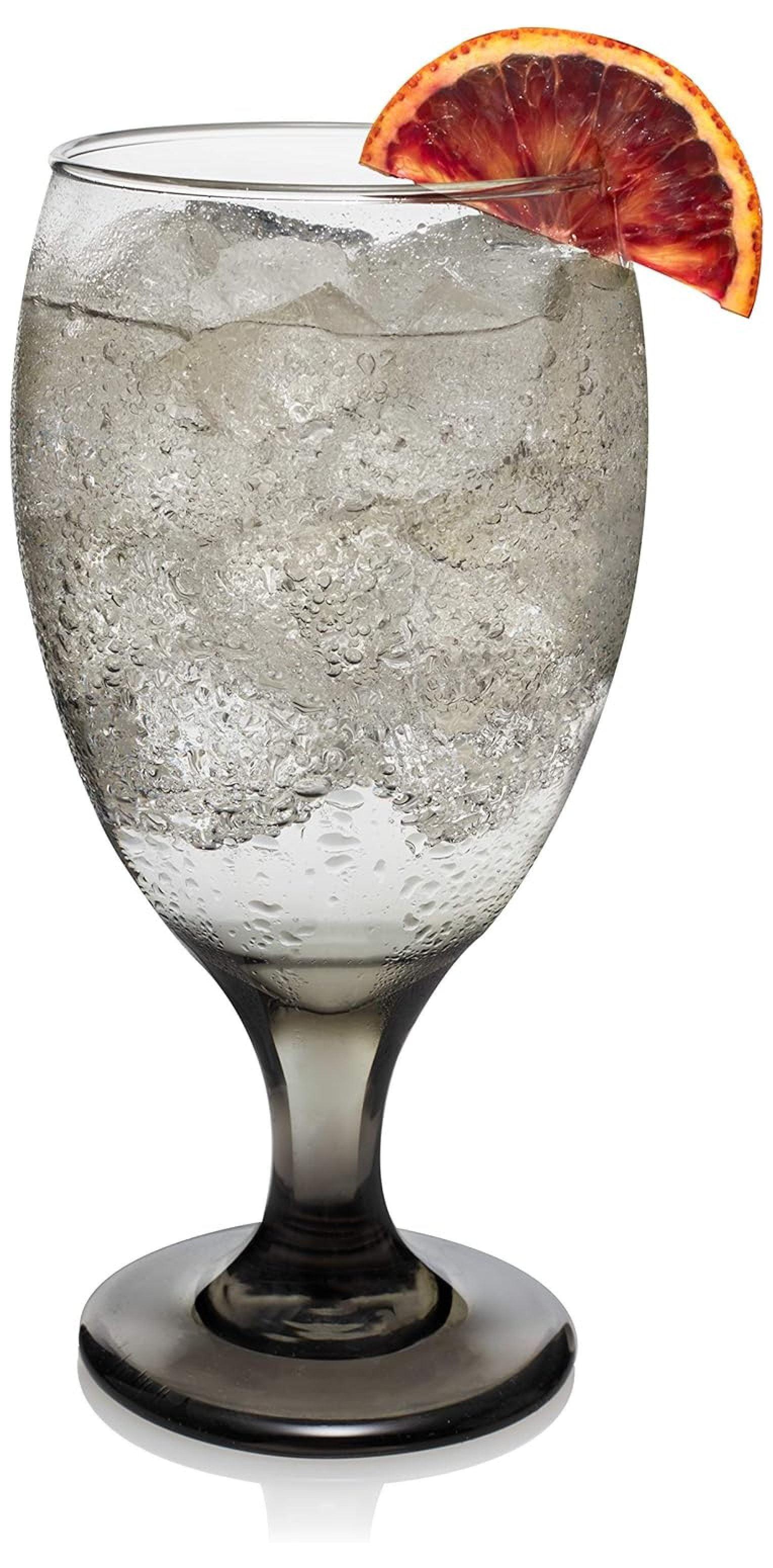 Classic Smoke Glass Goblet Set, 16.25-ounce, Set of 6