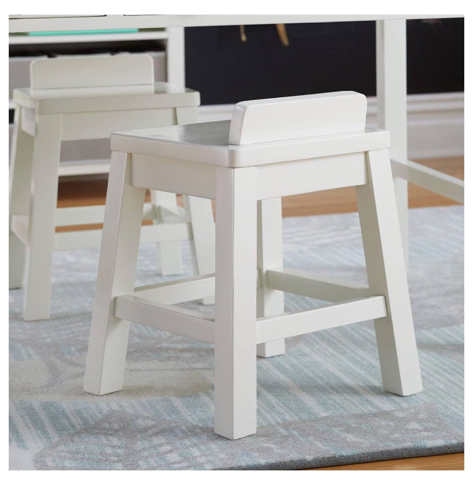 White Wooden Kids' Crafting Stools Set of 2