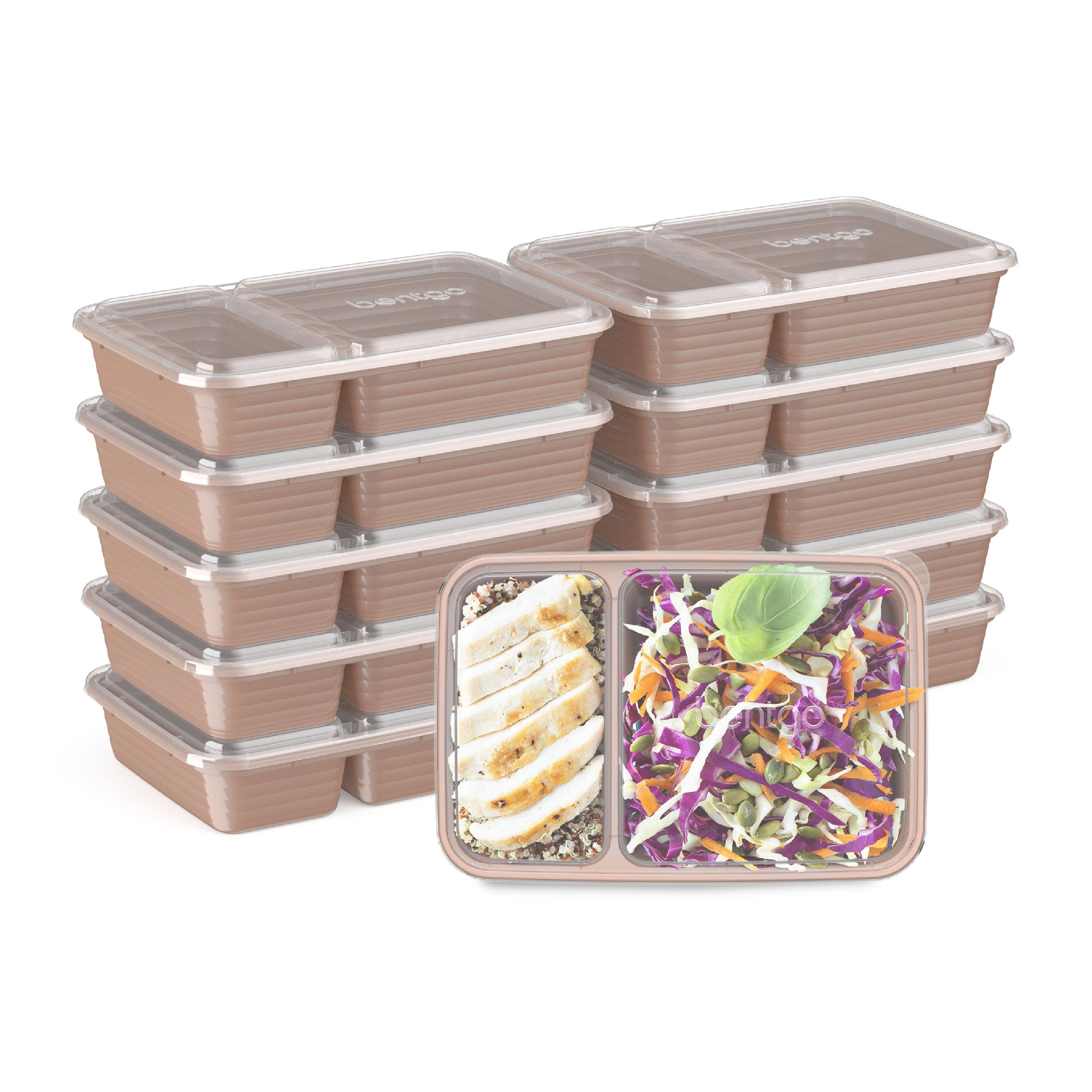 Bentgo Meal Prep 2-Compartment Container, Reusable, Durable, Microwavable - 3 Cup/10pk