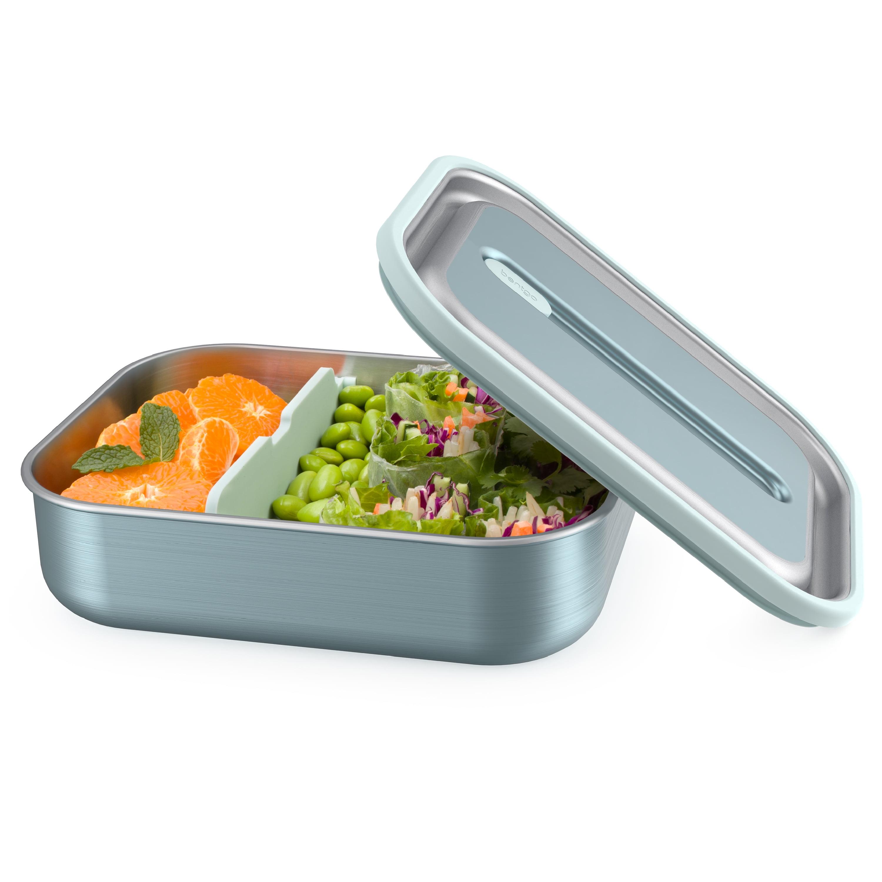 Aqua Stainless Steel Leak-Proof Bento Lunch Box with Divider