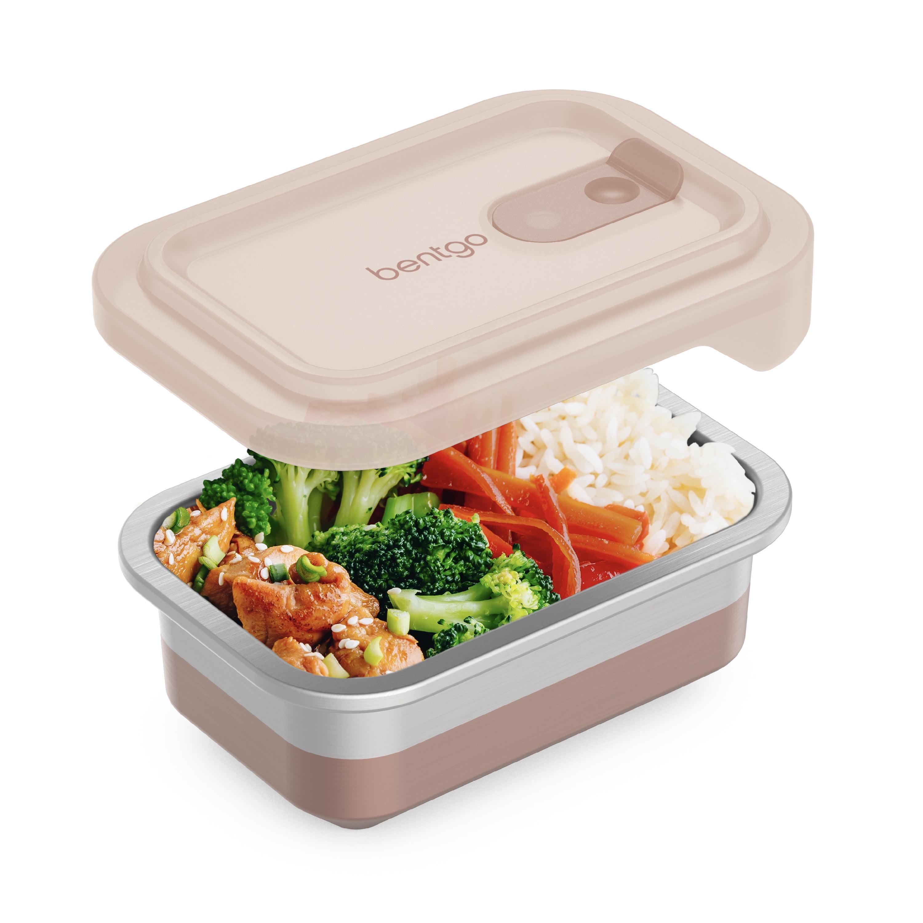 Bentgo Microsteel Heat and Eat Container Rose: Leakproof, BPA-Free, Dishwasher-Safe, Lunch Storage, 2-Year Warranty