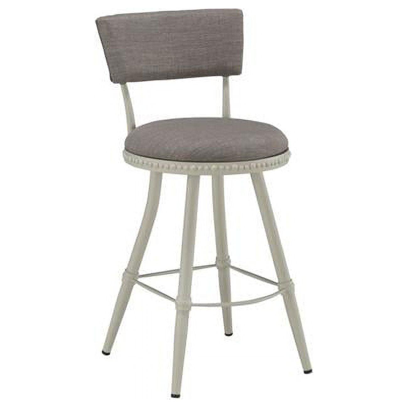 Gray Adjustable Swivel Metal Barstool with Padded Seat