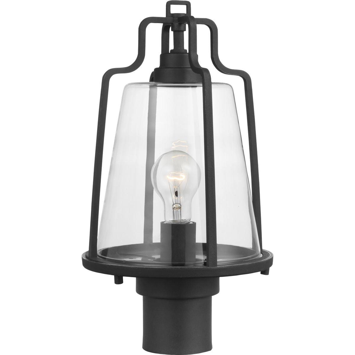 Benton Harbor Black Composite Polymer Outdoor Post Lantern