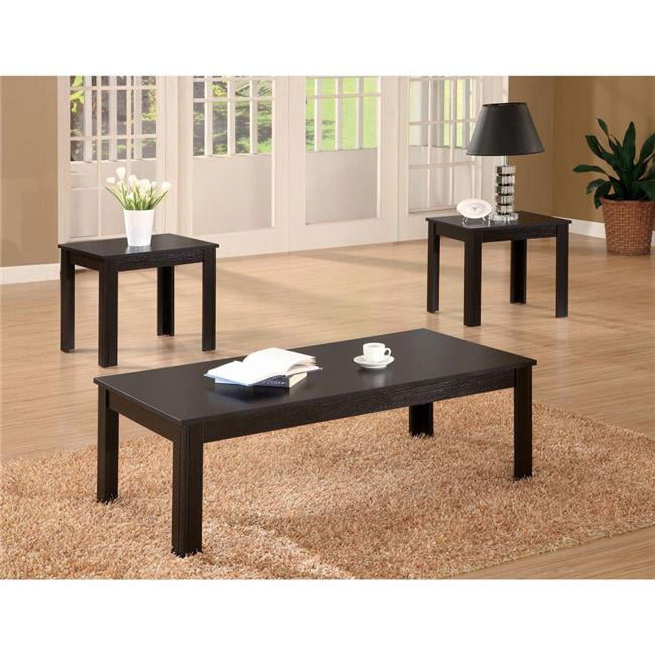 Espresso Brown Solid Wood Three Piece Table Set