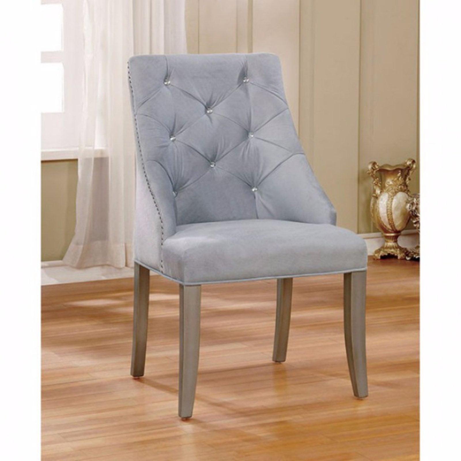 Elegant Gray Wishbone Wingback Side Chair Set of 2