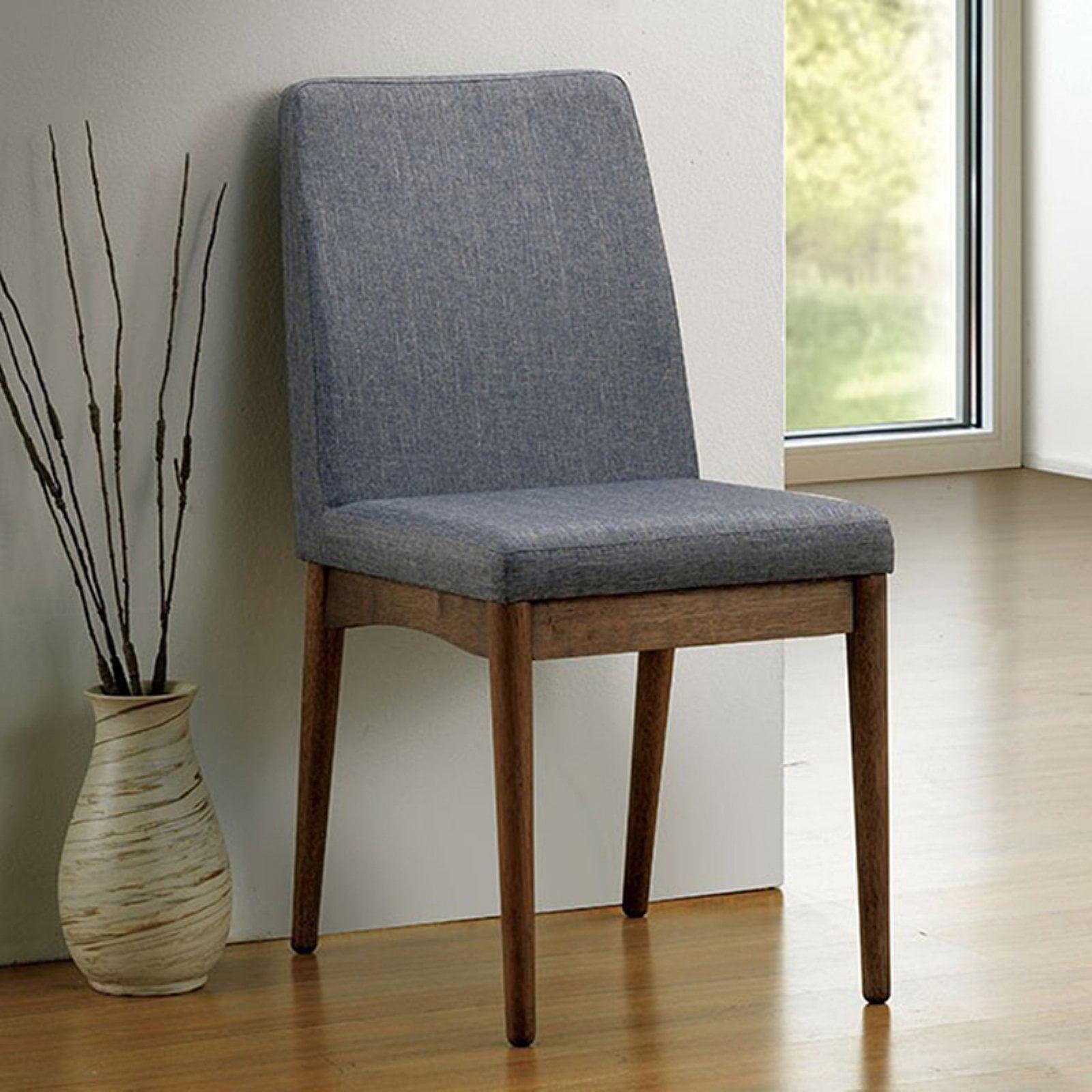 Gray Upholstered Wood Side Chair Set of 2