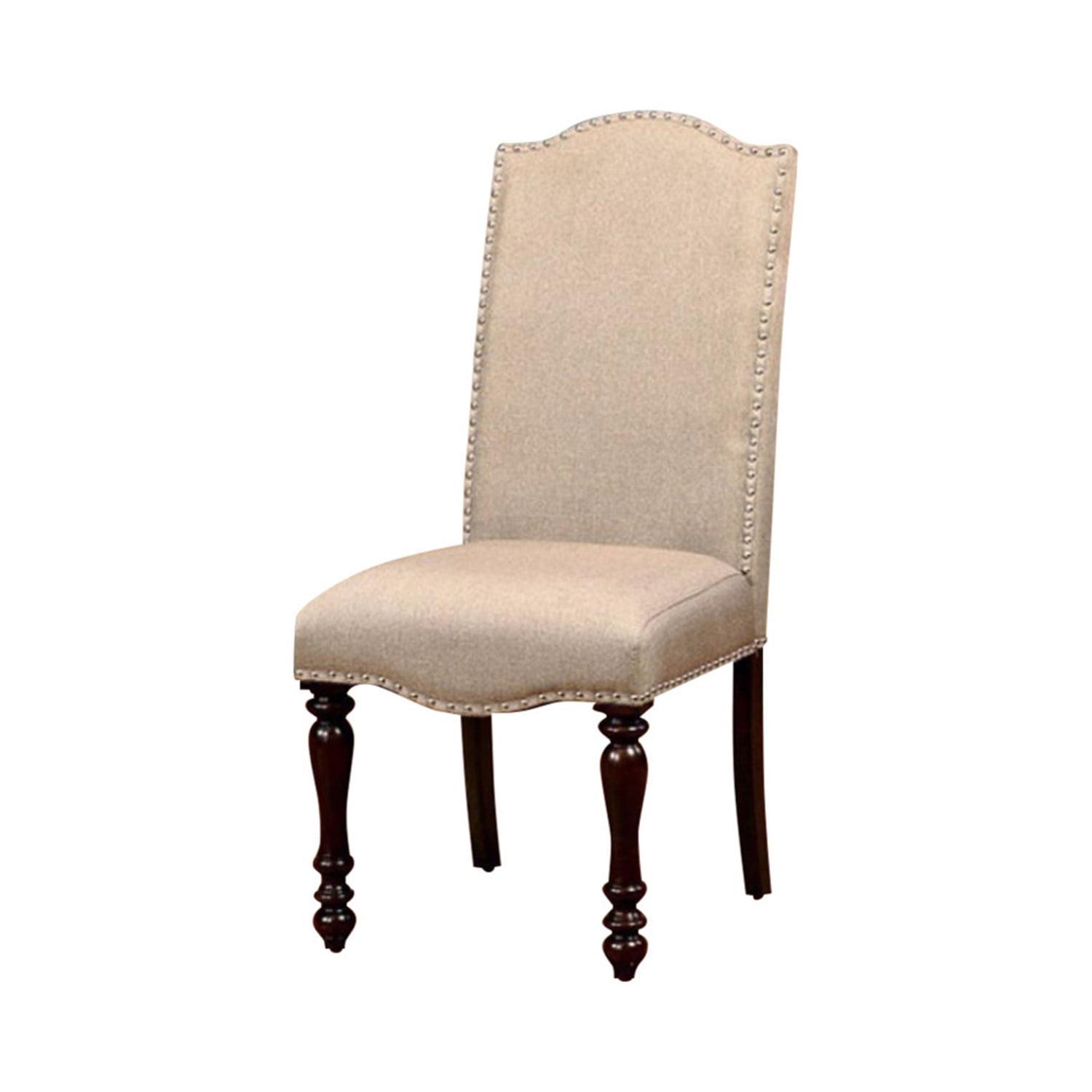 Benzara Hurdsfield Cottage Side Chair, Cherry Finish, Set of 2