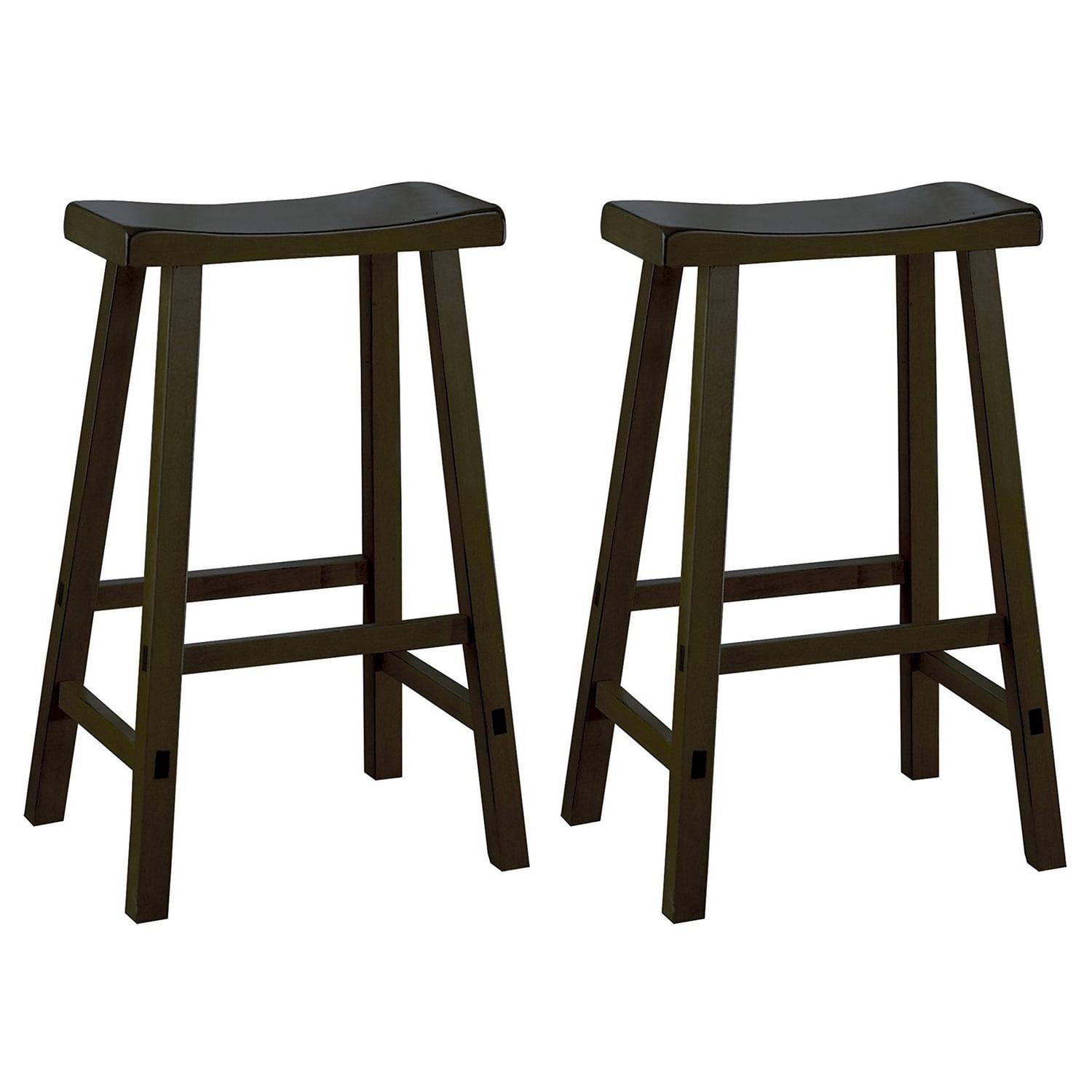 Black 29" Backless Saddle Wood Counter Stool