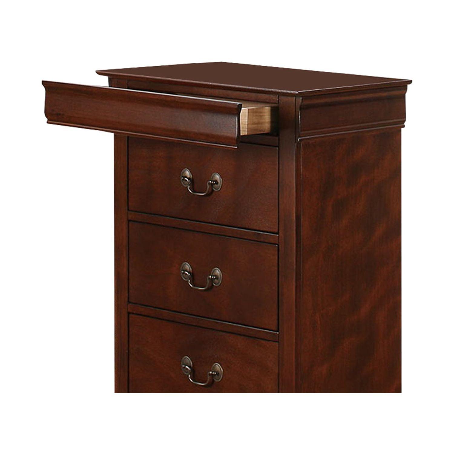Cherry Brown Vertical 6-Drawer Wooden Lingerie Chest