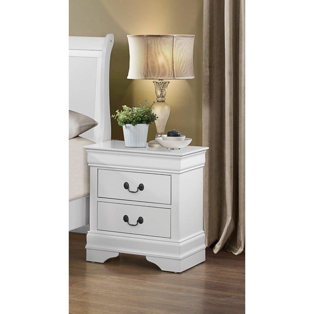 Benzara Wooden Night Stand With 2 Spacious Drawers White