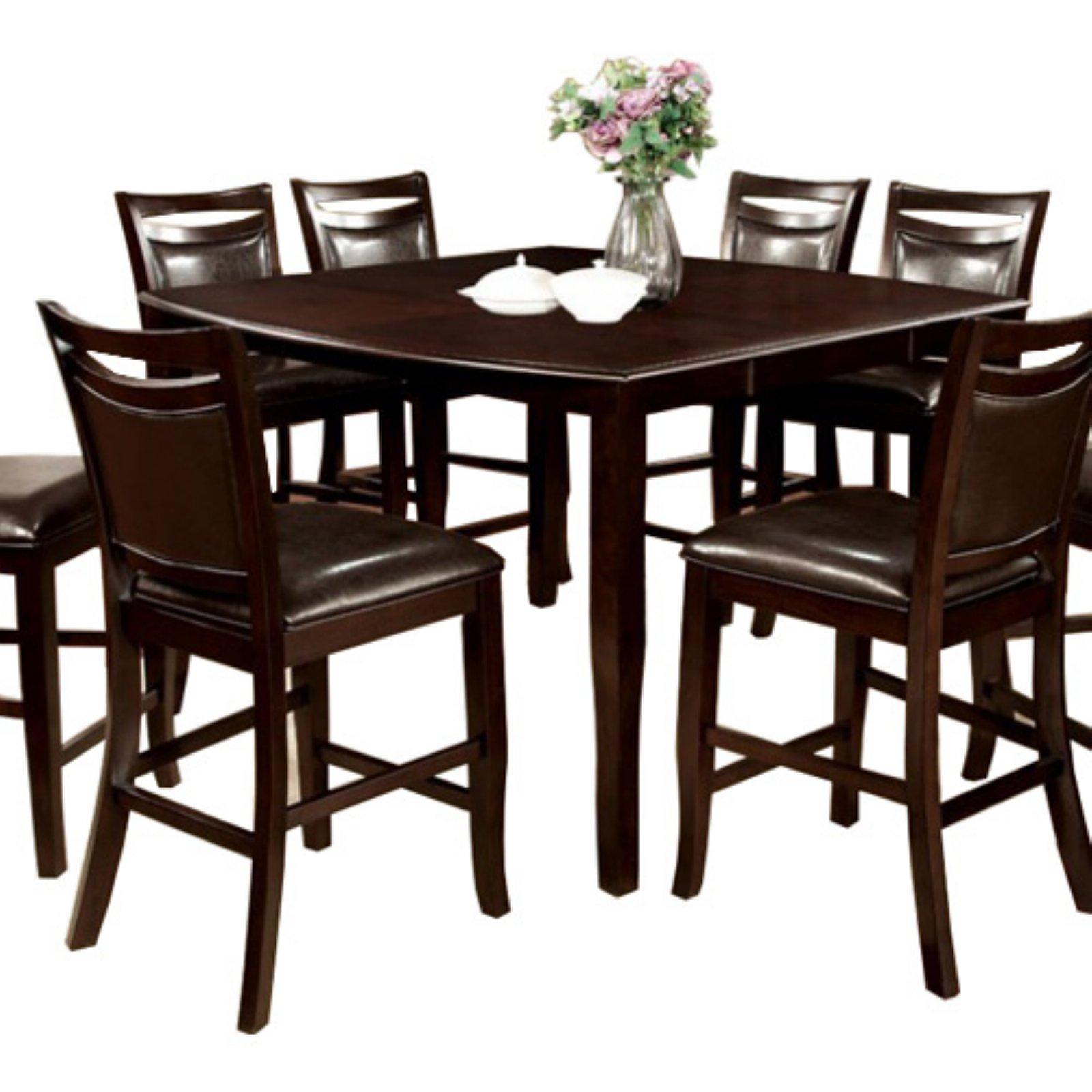 Benzara Woodside II Transitional Style Counter Height Table, Espresso Finish