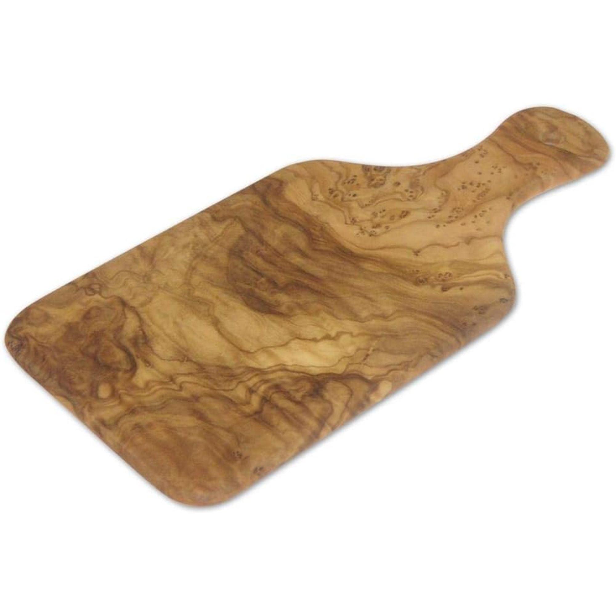 Handcrafted Olive Wood Rectangular Cutting Board with Handle