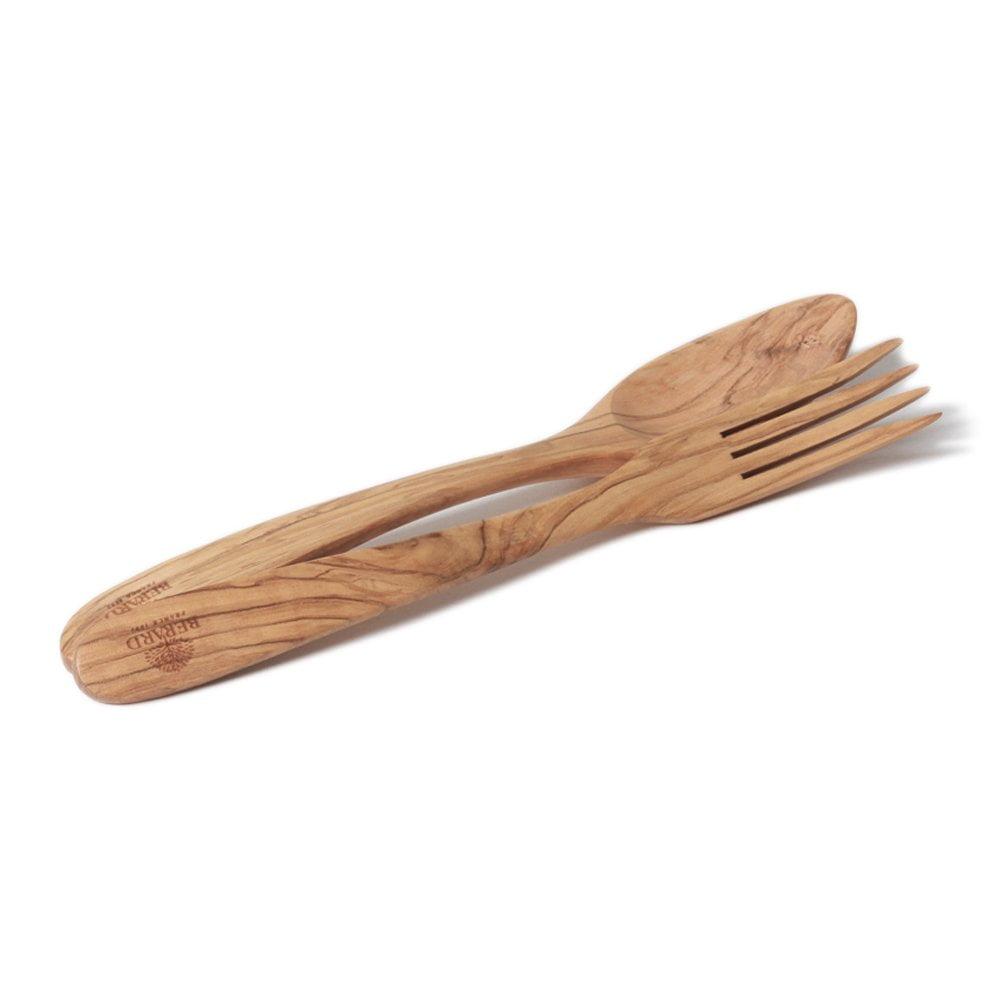 Berard Handcrafted Olive Wood 2 Piece Salad Serving Set, 12 Inch