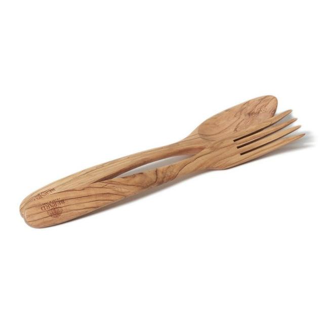 Berard Handcrafted Olive Wood 2 Piece Salad Serving Set, 12 Inch