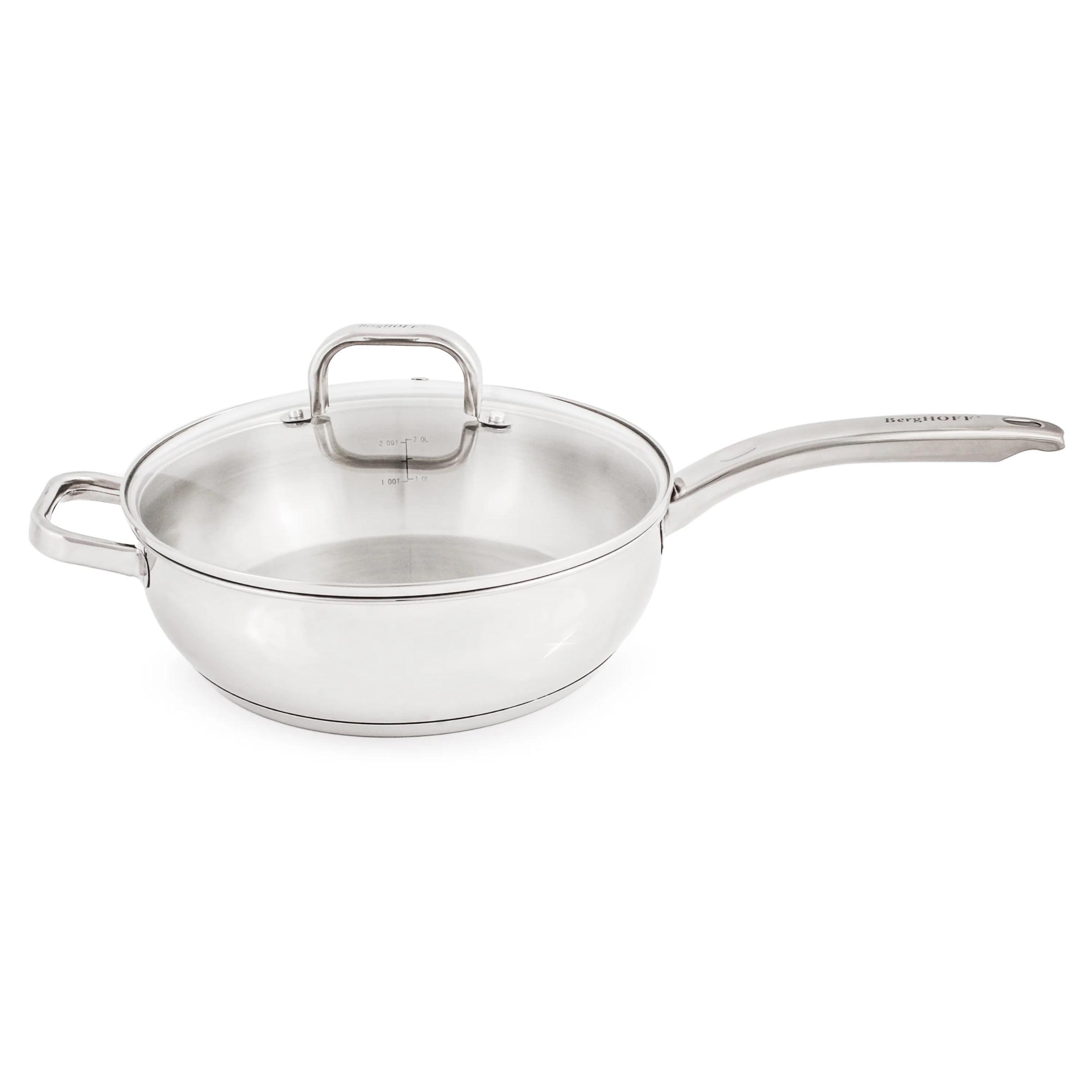 BergHOFF BergHOFF Stainless Steel 18/10 Deep Skillet Belly Shape, 9.5"