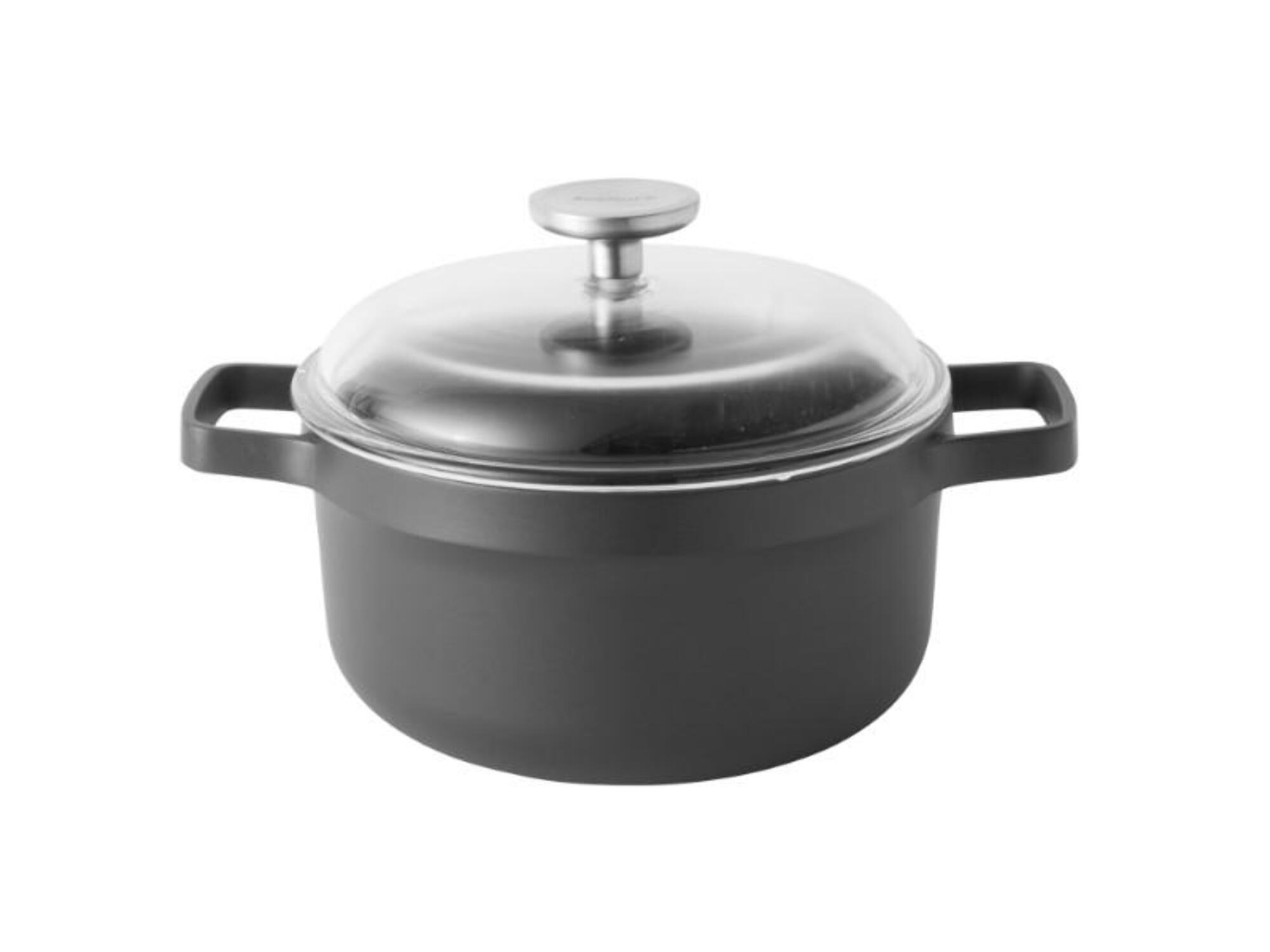 BergHOFF GEM Non-stick Stockpot, Glass Lid, Black