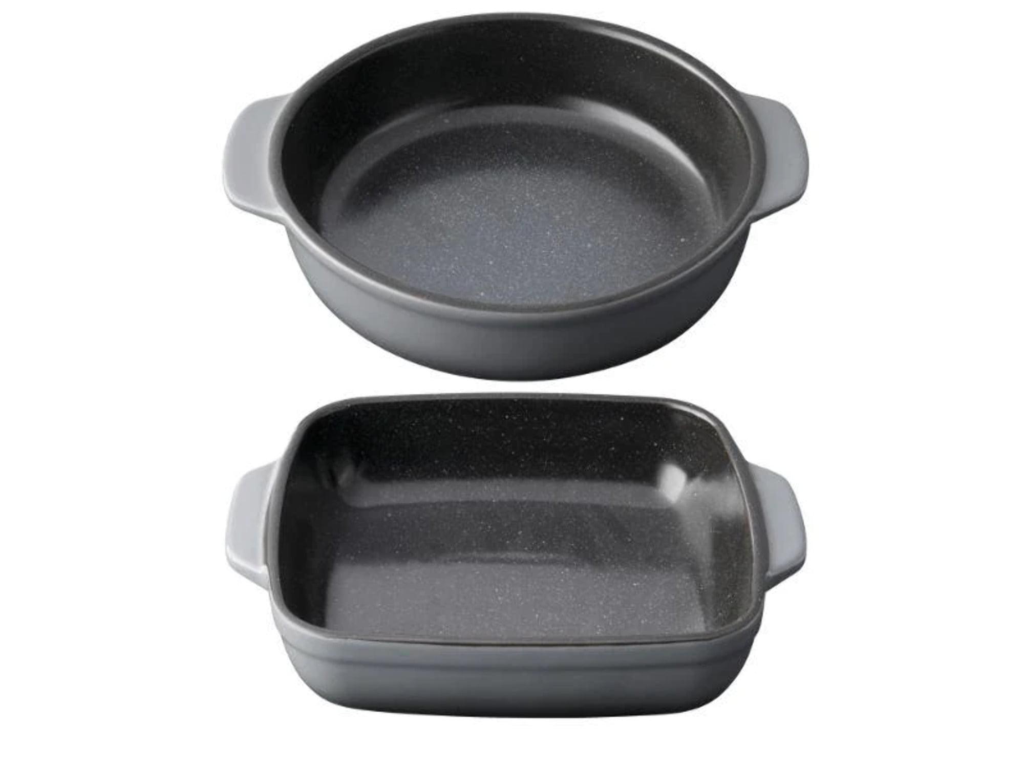 Gray Stoneware 2-Piece Baking Dish Set with Handles