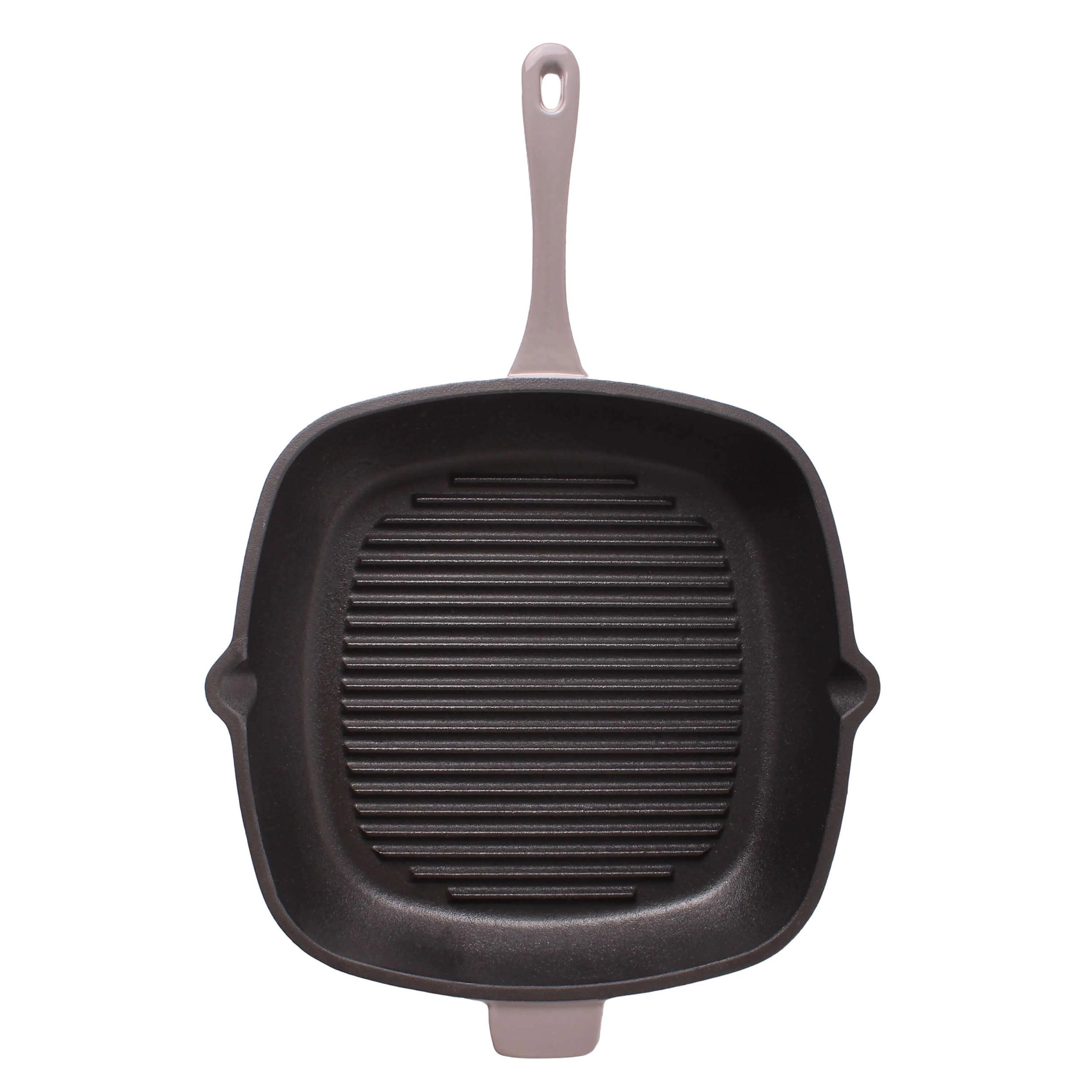 BergHOFF Neo 11" Cast Iron Square Grill Pan, Meringue