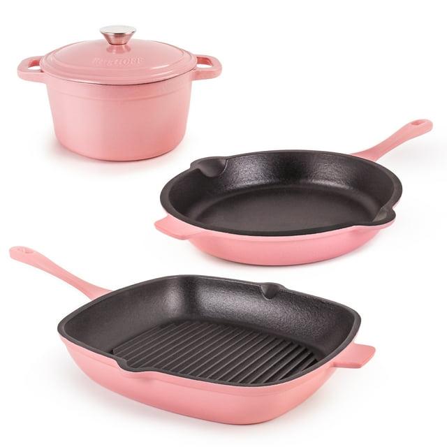 BergHOFF BergHOFF Neo 4Pc Cast Iron Set Grill Pan, Fry Pan & 3Qt Dutch Oven