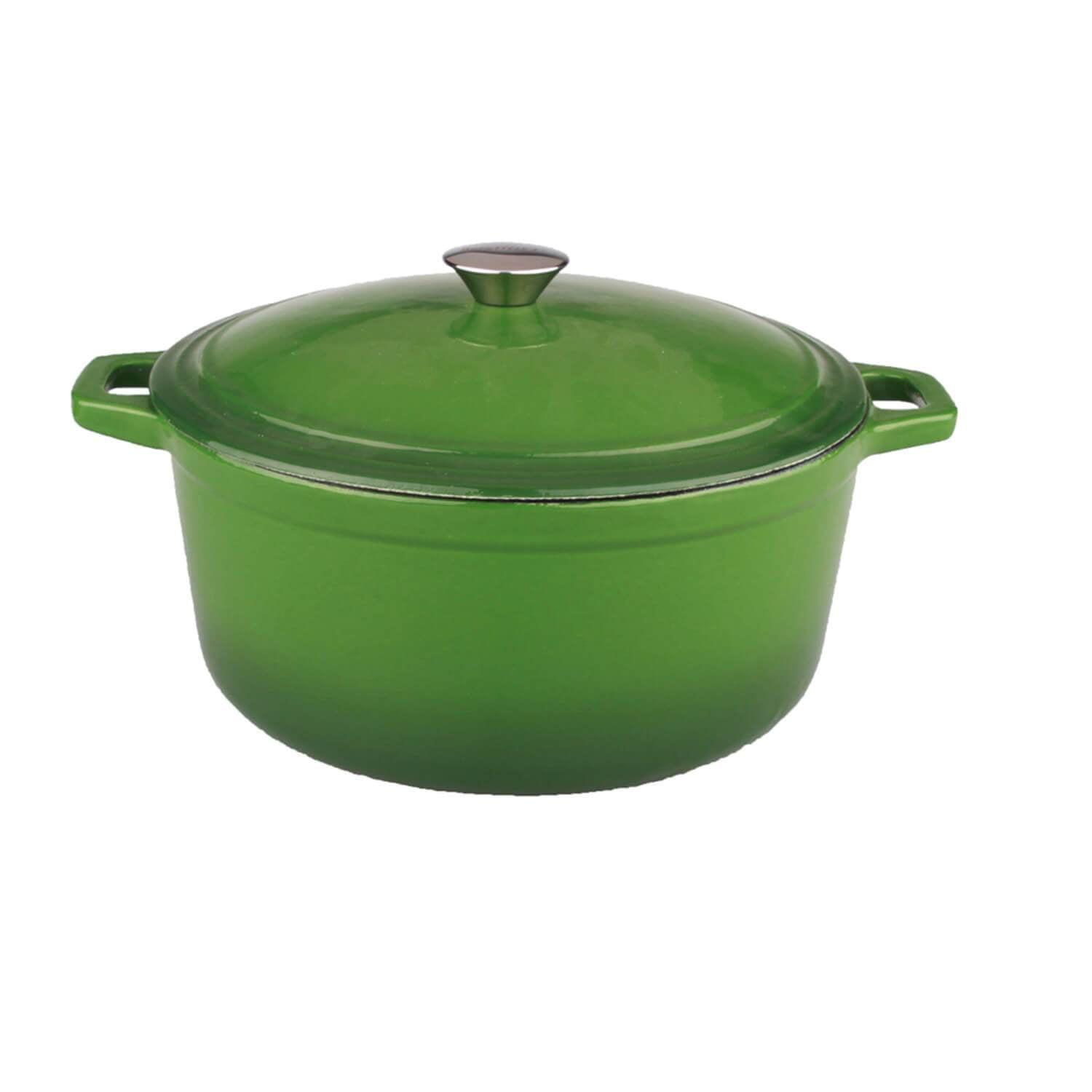 BergHOFF Neo 5Qt. Cast Iron Oval Covered Dutch Oven, Green