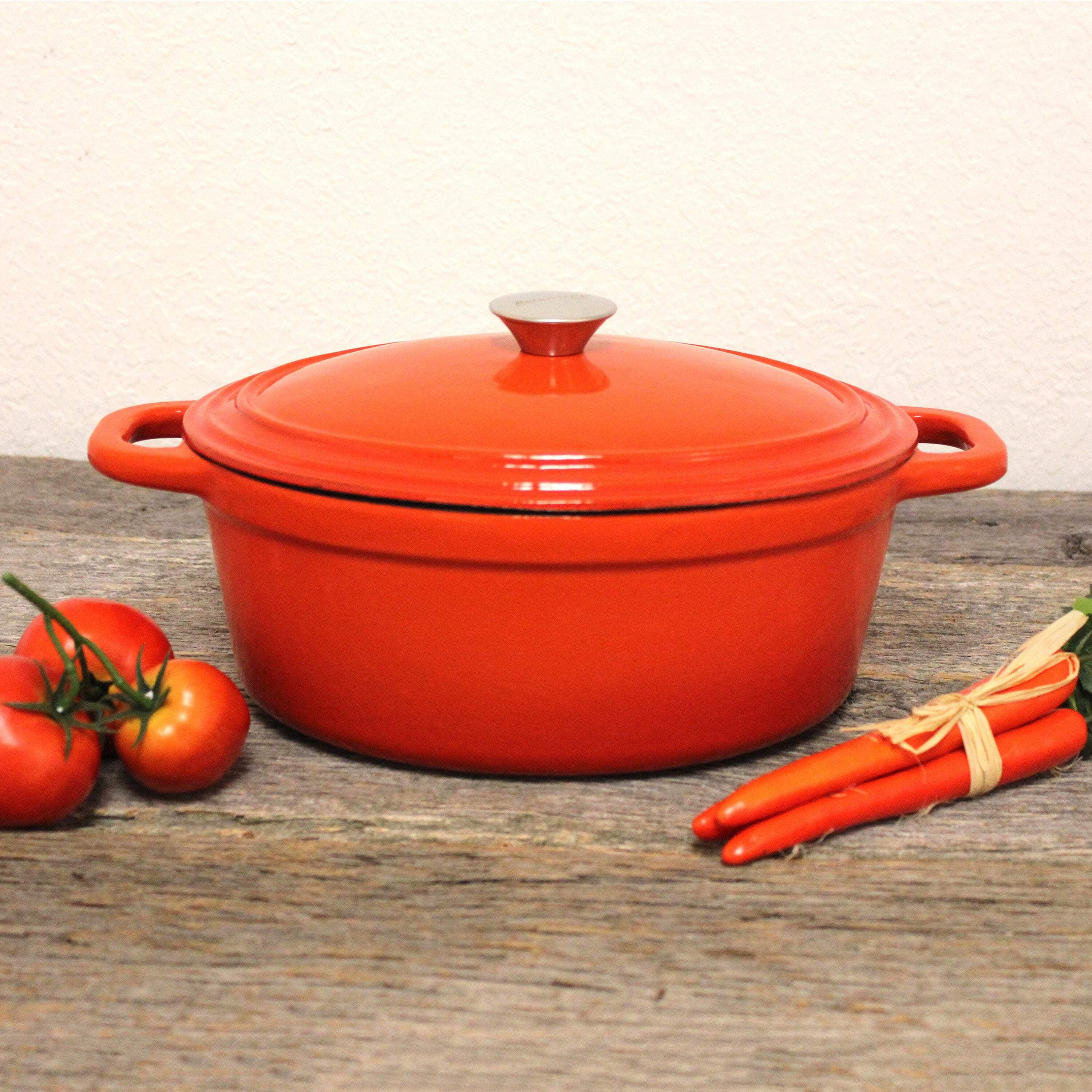 BergHOFF Neo 5Qt. Cast Iron Oval Covered Dutch Oven, Orange