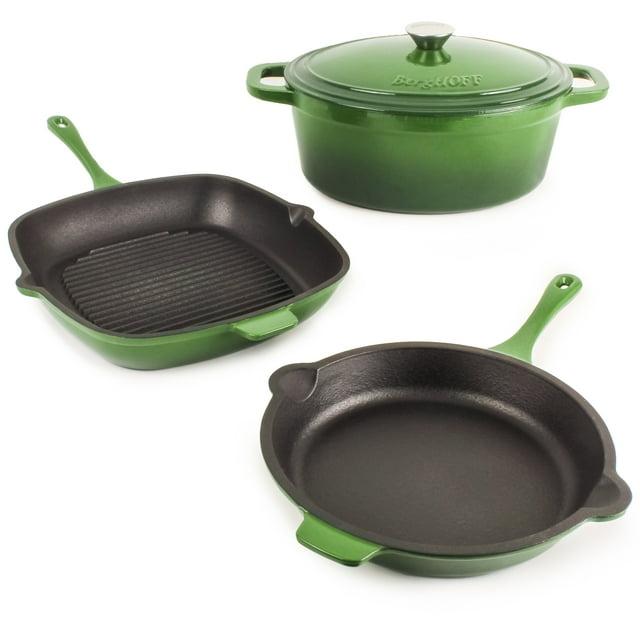 BergHOFF Neo 4 Pc Cast Iron Cookware Set with Fry Pan, Grill Pan, and 5Qt. Covered Dutch Oven & Reviews | Wayfair