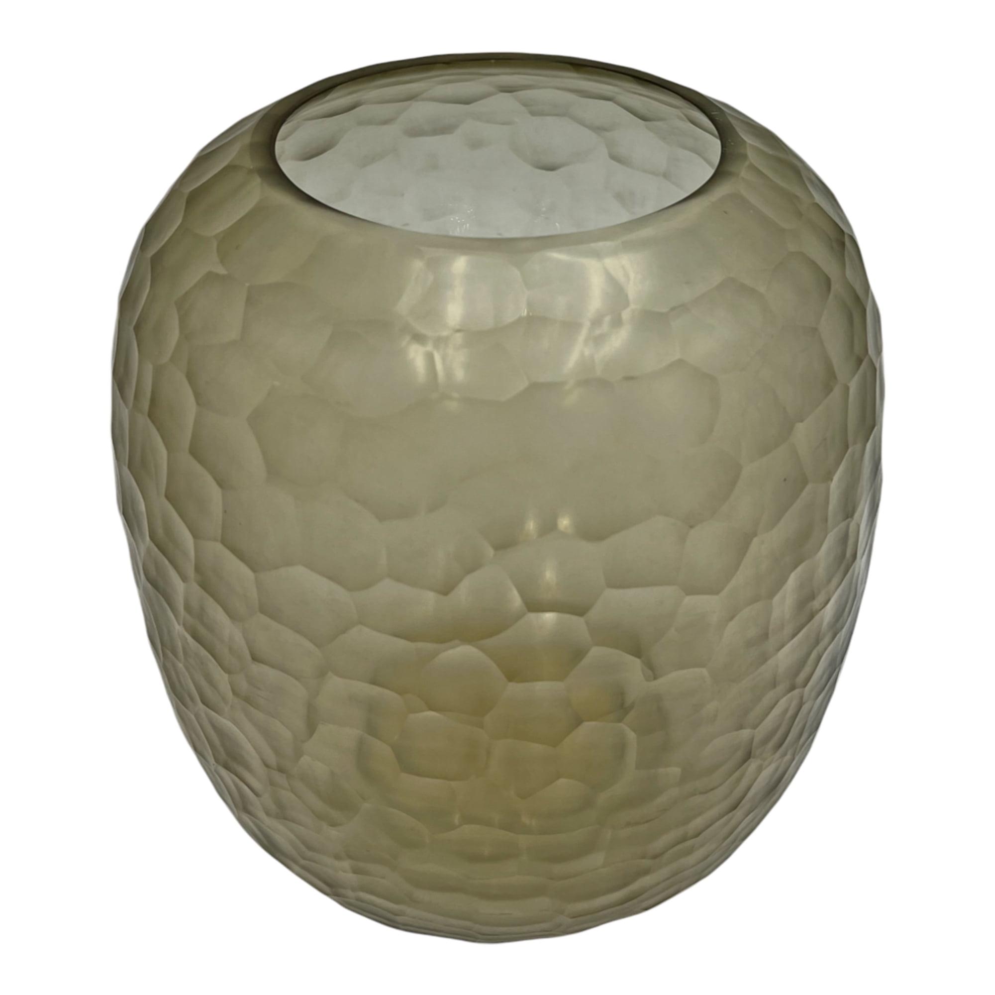 Bergamo Art 10" Decorative Handmade Glass Light Smoke Patterned Vase