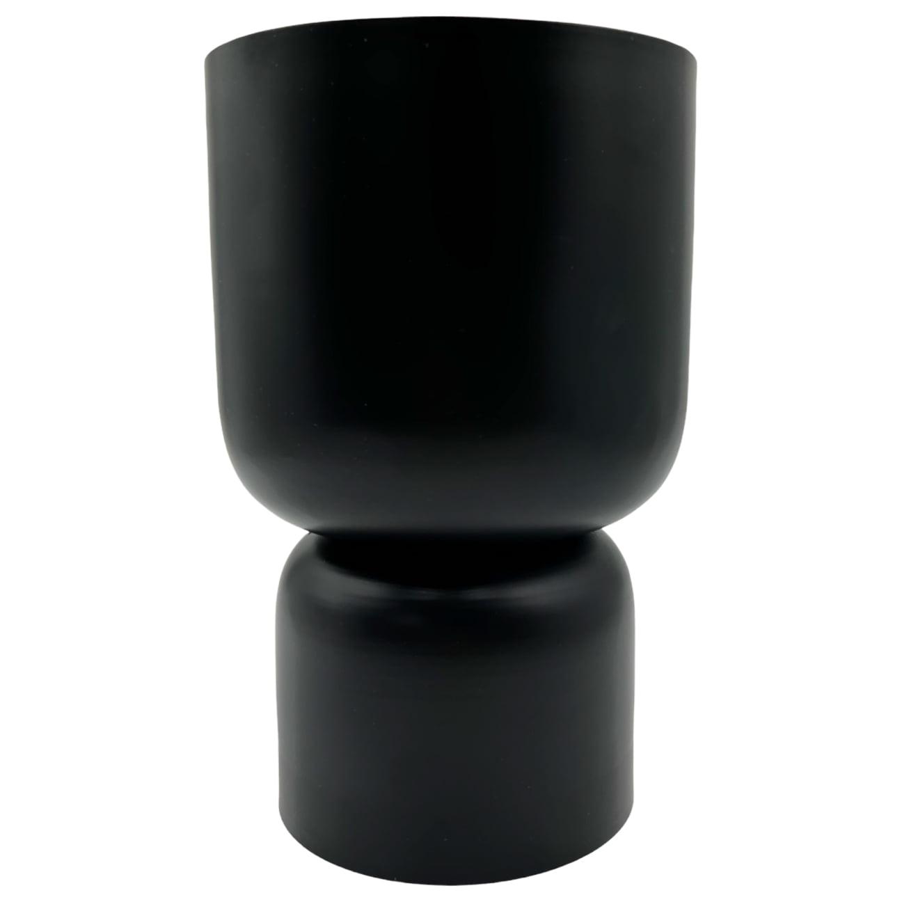 Bergamo Art 10 Inch Tall Decorative Handmade Iron Modern Flower Vase in Black