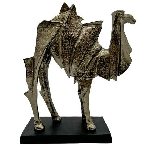 Bergamo Art 18 Inch Tall Handmade Aluminum Abstract Camel Sculpture in Bronze