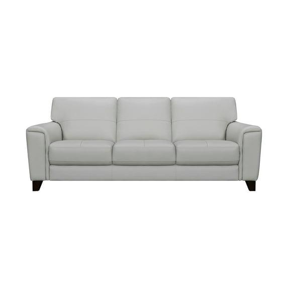 Bergen 87" Dove Gray Genuine Leather Square Arm Sofa