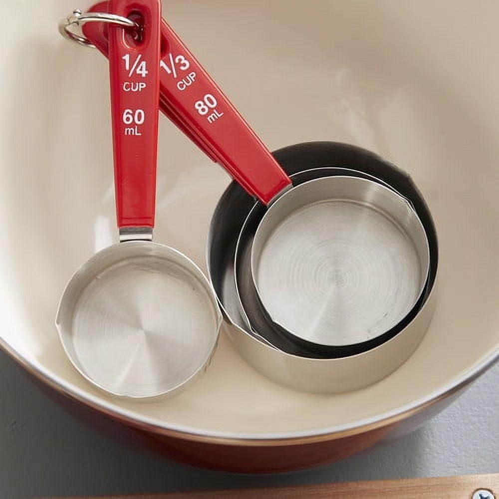 BergHOFF Essentials Studio 18/10 Stainless Steel 4Pc Measuring Cup Set with Red Handles